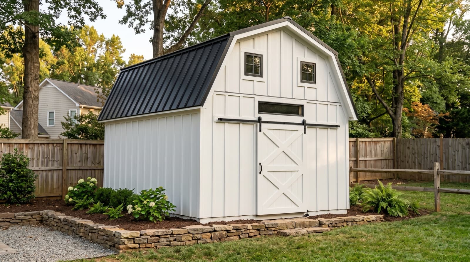 Gambrel (Barn-Style) Shed built on site in Charlotte, NC